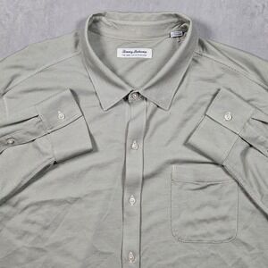 Tommy Bahama Shirt Mens 2XLB Green San Lucio Stretch Long Sleeve Button Up